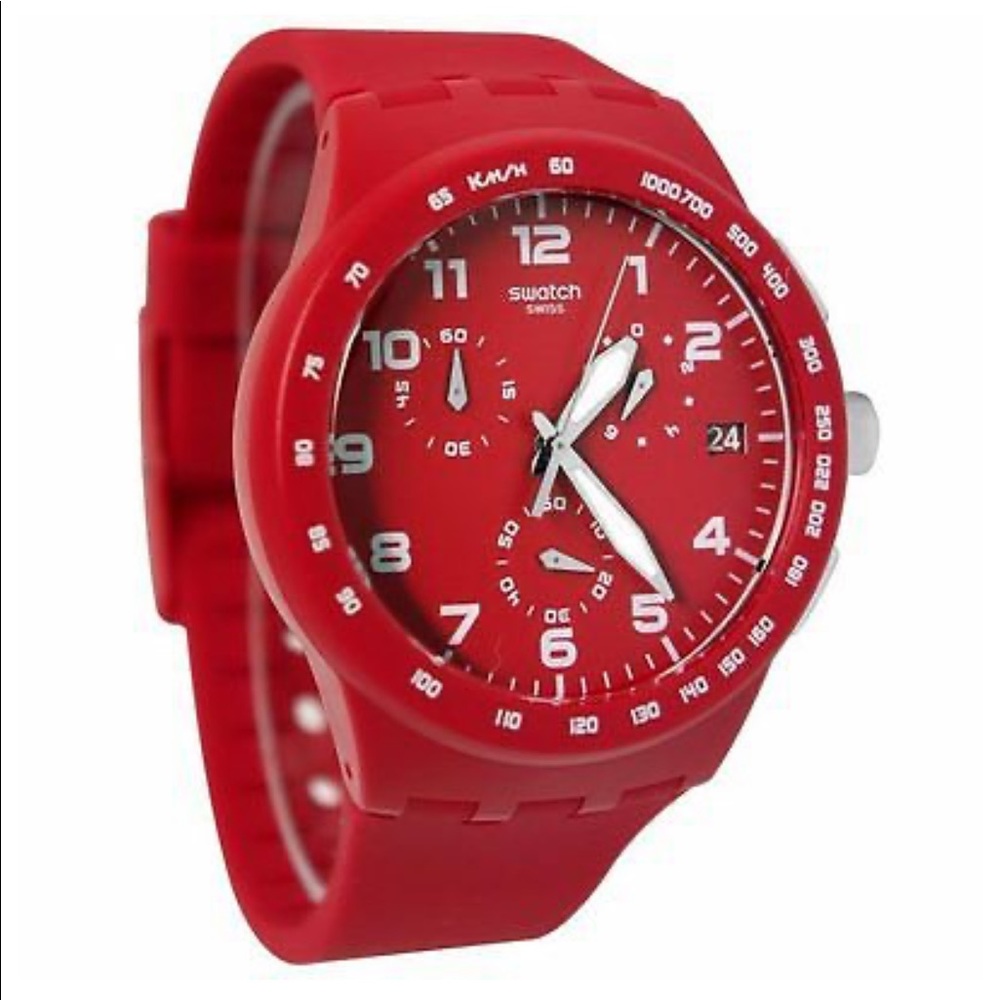 Swatch ChronoPlastic Red Shadow Watch - SU…